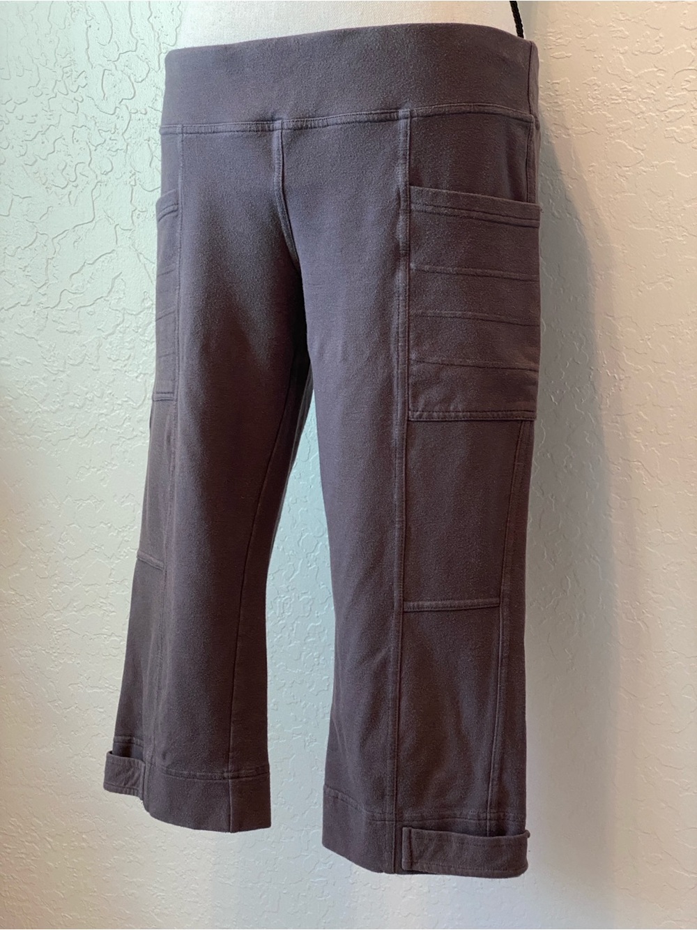 Nomads Hemp Wear Women’s Gray Brown Cargo Capri Joggers - Relaxed Track Pants